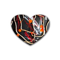 Collage 1 1 Rubber Coaster (heart)  by bestdesignintheworld