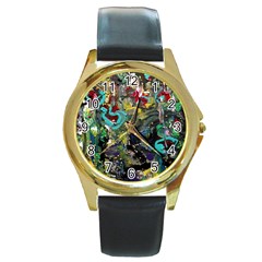 Forest 1 1 Round Gold Metal Watch by bestdesignintheworld