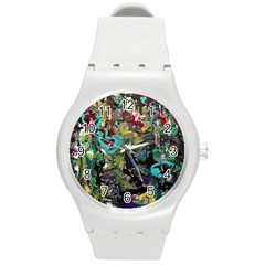 Forest 1 1 Round Plastic Sport Watch (m) by bestdesignintheworld