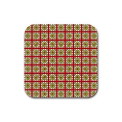 Df Hackberry Grid Rubber Square Coaster (4 Pack)  by deformigo