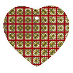 Df Hackberry Grid Heart Ornament (two Sides) by deformigo