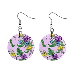 Tropical Flowers Mini Button Earrings by fabqa