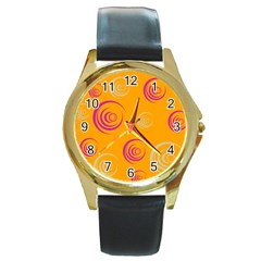 Rounder IX Round Gold Metal Watch