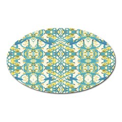 Colored Geometric Ornate Patterned Print Oval Magnet by dflcprintsclothing