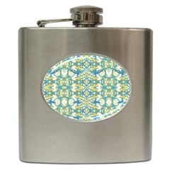 Colored Geometric Ornate Patterned Print Hip Flask (6 Oz) by dflcprintsclothing