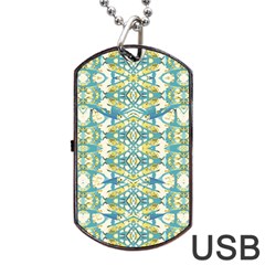 Colored Geometric Ornate Patterned Print Dog Tag Usb Flash (two Sides)