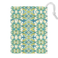 Colored Geometric Ornate Patterned Print Drawstring Pouch (5xl)