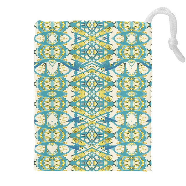 Colored Geometric Ornate Patterned Print Drawstring Pouch (5XL)