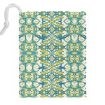 Colored Geometric Ornate Patterned Print Drawstring Pouch (5XL) Back