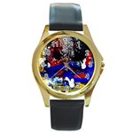 Holidays 1 1 Round Gold Metal Watch Front