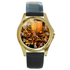 Christmas Tree  1 1 Round Gold Metal Watch by bestdesignintheworld