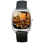 Christmas Tree  1 1 Square Metal Watch Front