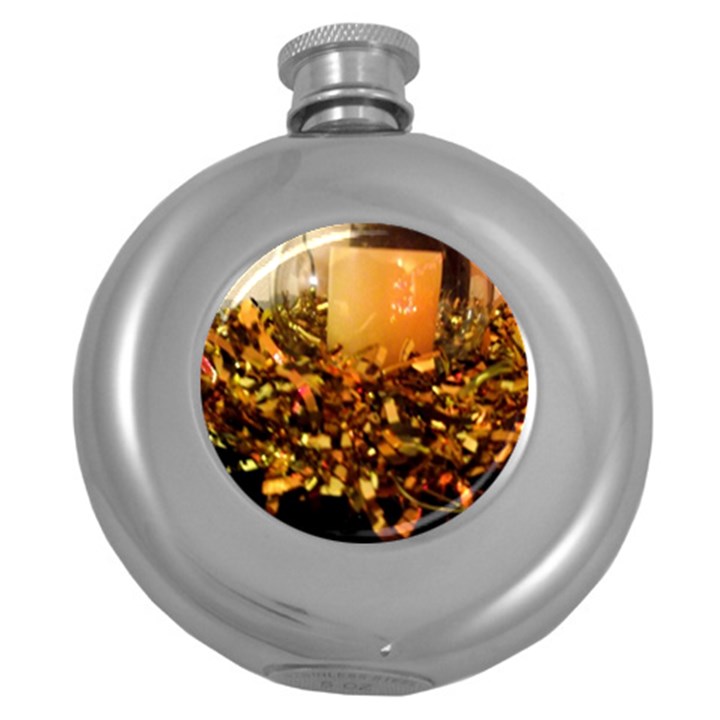 Christmas Tree  1 1 Round Hip Flask (5 oz)