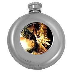 Christmas Tree  1 2 Round Hip Flask (5 Oz) by bestdesignintheworld