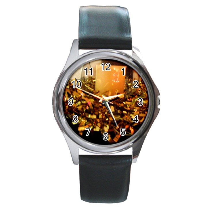 Christmas Tree  1 1 Round Metal Watch