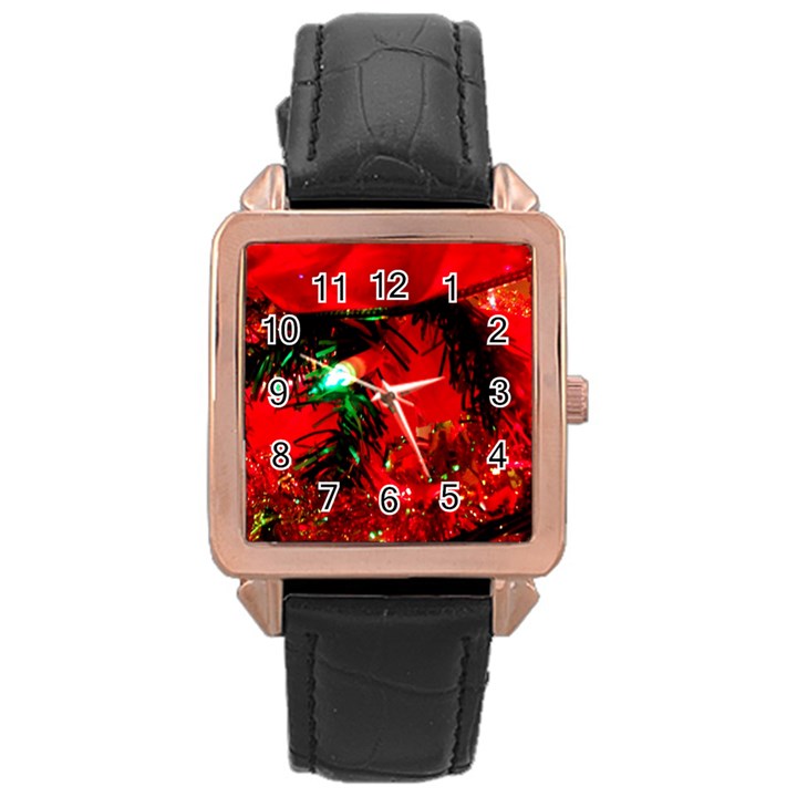 Christmas Tree  1 5 Rose Gold Leather Watch 