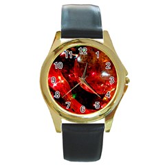 Christmas Tree  1 14 Round Gold Metal Watch