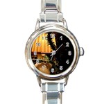 Christmas Tree  1 16 Round Italian Charm Watch Front