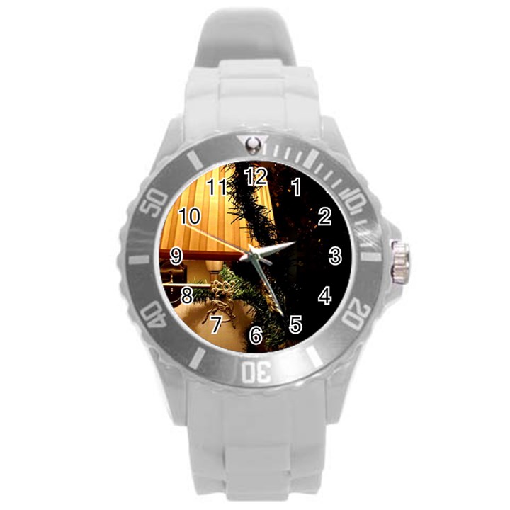 Christmas Tree  1 16 Round Plastic Sport Watch (L)