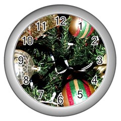 Christmas Tree  1 21 Wall Clock (silver) by bestdesignintheworld