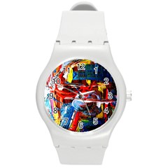 Red Aeroplane 6 Round Plastic Sport Watch (m) by bestdesignintheworld