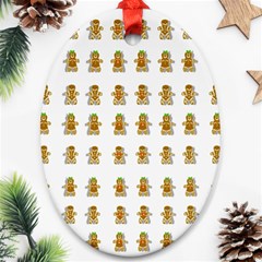 Ginger Breads Dancing So Merry Ornament (oval) by pepitasart