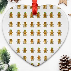 Ginger Breads Dancing So Merry Ornament (heart) by pepitasart