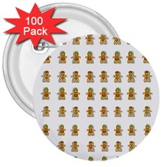 Ginger Breads Dancing So Merry 3  Buttons (100 Pack)  by pepitasart