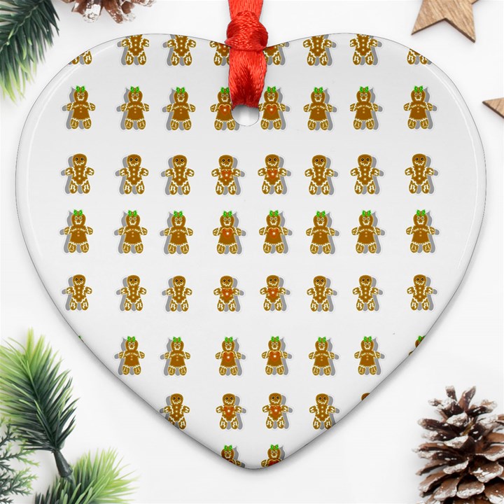 Ginger Breads Dancing So Merry Heart Ornament (Two Sides)