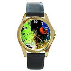 I Wonder 1 Round Gold Metal Watch by bestdesignintheworld