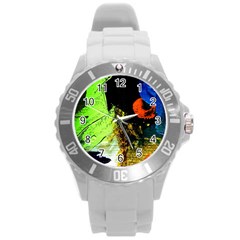 I Wonder 1 Round Plastic Sport Watch (l) by bestdesignintheworld