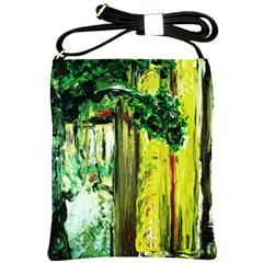 Old Tree And House With An Arch 8 Shoulder Sling Bag by bestdesignintheworld