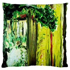 Old Tree And House With An Arch 8 Large Cushion Case (one Side) by bestdesignintheworld