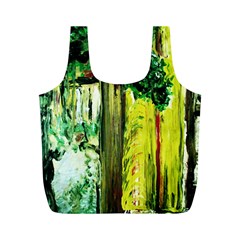 Old Tree And House With An Arch 8 Full Print Recycle Bag (m) by bestdesignintheworld