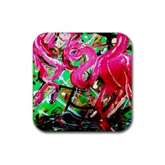 Flamingo   Child Of Dawn 9 Rubber Coaster (square)  by bestdesignintheworld