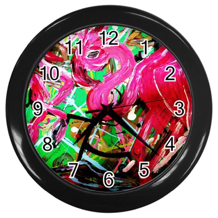 Flamingo   Child Of Dawn 9 Wall Clock (Black)