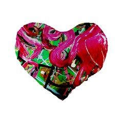 Flamingo   Child Of Dawn 9 Standard 16  Premium Heart Shape Cushions