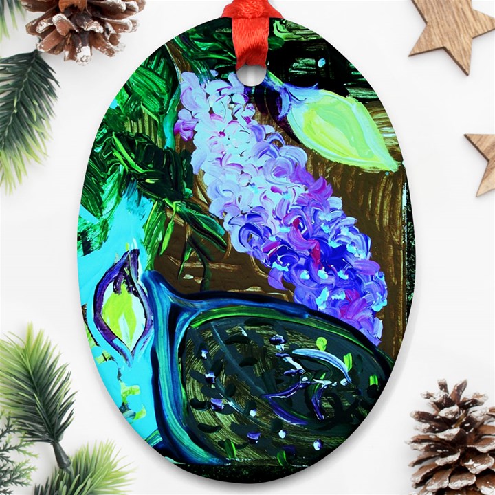 Lilac And Lillies 1 Ornament (Oval)