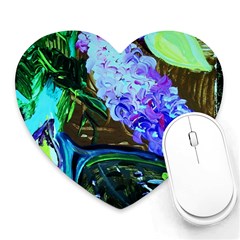 Lilac And Lillies 1 Heart Mousepads by bestdesignintheworld