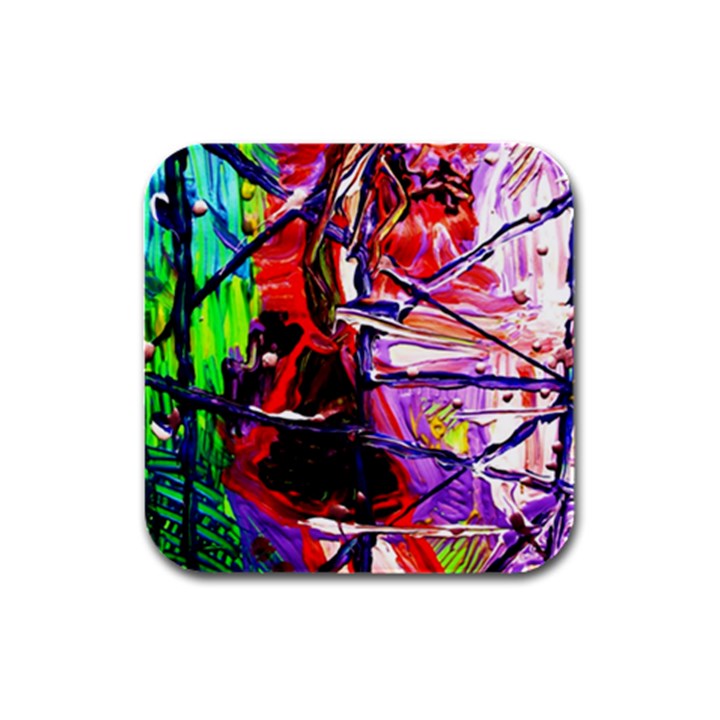 Depression 6 Rubber Square Coaster (4 pack) 