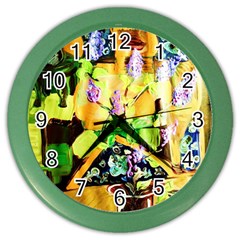 Lilac On A Counter Top 1 Color Wall Clock