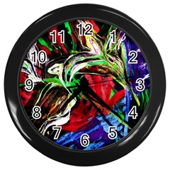 Lillies In The Terracotta Vase 3 Wall Clock (black) by bestdesignintheworld