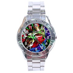 Lillies In The Terracotta Vase 3 Stainless Steel Analogue Watch by bestdesignintheworld