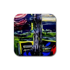 Between Two Moons 7 Rubber Coaster (square)  by bestdesignintheworld