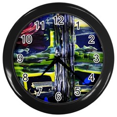 Between Two Moons 7 Wall Clock (black) by bestdesignintheworld