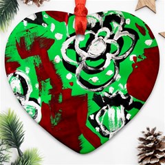 Plants And Flowers 1 1 Heart Ornament (two Sides) by bestdesignintheworld