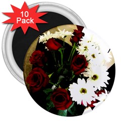 Roses 1 2 3  Magnets (10 Pack)  by bestdesignintheworld