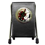 Roses 1 2 Pen Holder Desk Clock Front