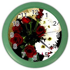 Roses 1 2 Color Wall Clock