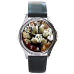 Tulips 1 3 Round Metal Watch Front